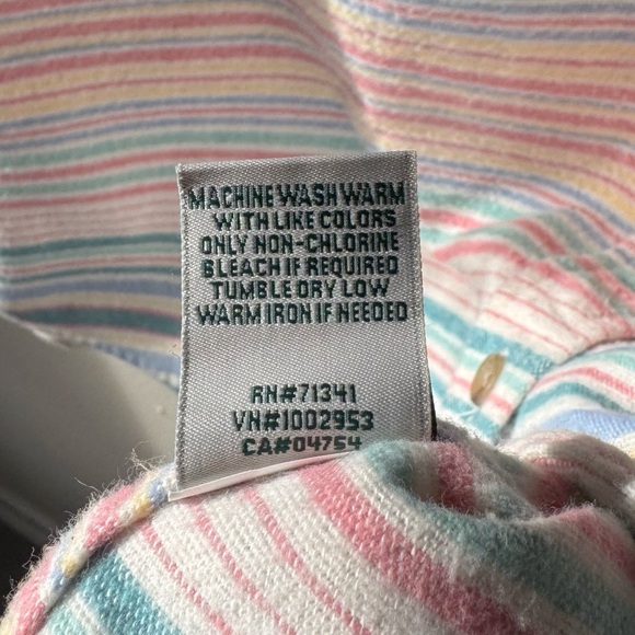 L.L. Bean Multi-color Pastel Striped Flannel Size M - Picture 7 of 8